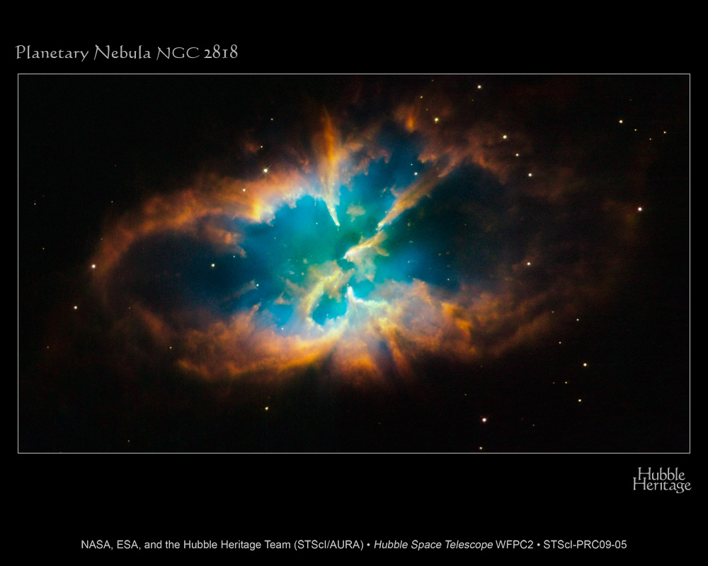 Nebulosa NGC 2818 fotografada pelo Hubble em 2008