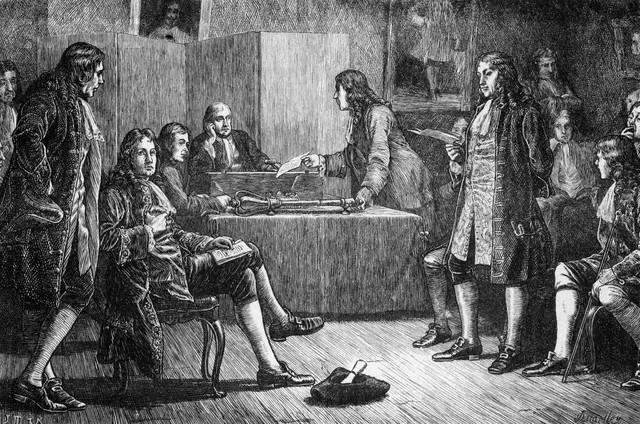 Newton presidindo a Royal Society