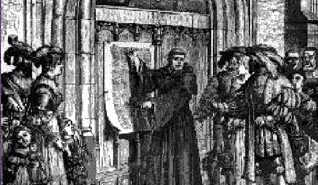 Protestantismo - Lutero prega suas 95 Teses